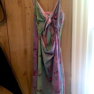 Dollskill tie dye floral dress with cutout